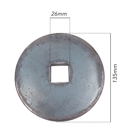 Flangia 135X10 foro quadro 26mm concava