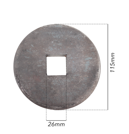 Flangia 115X10 foro quadro 26mm convessa