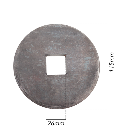 Flangia 115X10 foro quadro 26mm convessa