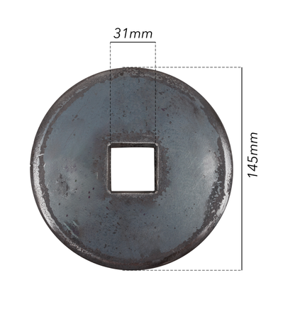 Flangia 145X12 foro quadro 31mm concava