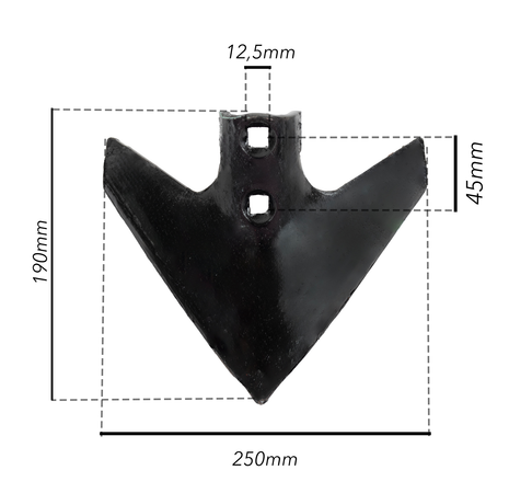 Vomerina triangolare Ama di tipo Adige per molle quadre da 250x190mm