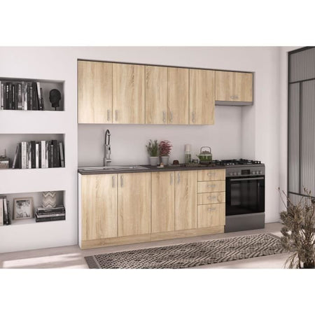 Mobile alto SARA - 2 ante - decoro rovere Sonoma - L80xP31xH71,5 cm - Prodotto in Polonia