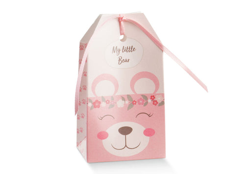 Scatolina Nascita Bimba Busta Florentina Orsetta Pon Pon Rosa