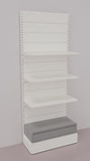 Scaffalatura verniciata a parete con cassetto basso a scorrimento su cuscinetti in PVC cm. 100x40x250h