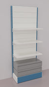 Scaffale da negozio con 2 cassetti inferiori a scorrimento su cuscinetti in PVC cm. 100x40x250h