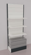 Scaffale da negozio con 2 cassetti inferiori a scorrimento su cuscinetti in PVC cm. 100x40x250h