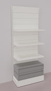 Scaffale da negozio con 2 cassetti inferiori a scorrimento su cuscinetti in PVC cm. 100x40x250h