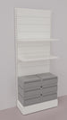Scaffale da negozio verniciato con 6 cassetti a scorrimento su cuscinetti in PVC cm. 100x40x250h