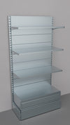 Scaffalatura da negozio zincata con cassetto basso a scorrimento su cuscinetti in PVC cm. 100x40x200h