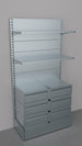 Scaffale da negozio zincato con 6 cassetti a scorrimento su cuscinetti in PVC cm. 100x40x200h