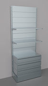 Scaffalatura da negozio zincata con 3 cassetti a scorrimento su cuscinetti in PVC cm. 100x40x250h