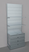 Scaffale da negozio zincato con 6 cassetti a scorrimento su cuscinetti in PVC cm. 100x40x250h