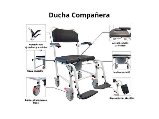 Sedia comoda in alluminio COMPAGNA per wc e doccia