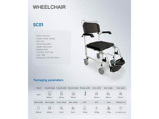 Sedia comoda in alluminio COMPAGNA per wc e doccia