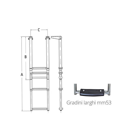 Scaletta Inox 316 Telescopica 4Gr.
