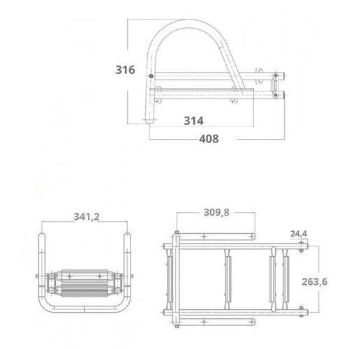 Scaletta Inox Ribaltabile 3 Gradini