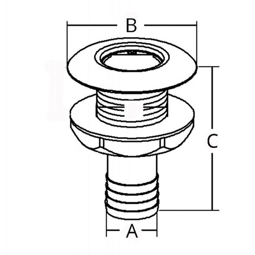 Scarico A Mare Bordo Basso 3/8