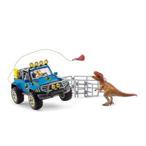 Schleich - All -Terrain Auto con Outpost Dino - 41464