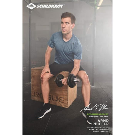 Set manubri - SCHILDKROT - 10 Kg - Nero - Adulto - Set completo per allenamento corpo