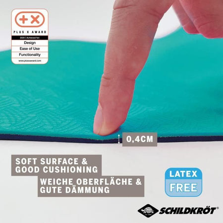 Tappetino yoga SCHILDKRT - Bicolore Antracite/Blu Petrolio - 180 x 61 cm - Spessore 4 mm