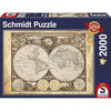 SCHMIDT SPIELE Puzzle per adulti con mappa del mondo storica - 2000 pezzi