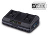 Caricabatterie doppio - SCHEPPACH - 2,4 A - SDBC2.4A - Carica contemporaneamente due batterie agli ioni di litio della gamma Scheppach 20V IXES