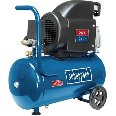 Compressore d'aria orizzontale Scheppach HC26 - 24L - 1500 W - 8 bar (consegnato con 280 ml di olio)