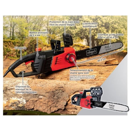 SCHEPPACH Elettrosega CSE2700 - 45,5 cm - 2700 W - Nera e rossa