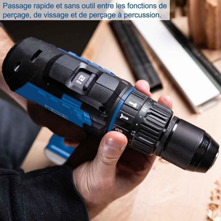 Trapano avvitatore a percussione - SCHEPPACH - 20V IXES - Coppia 45 Nm - Mandrino da 13 mm - senza batteria né caricabatterie - C-CD45-X