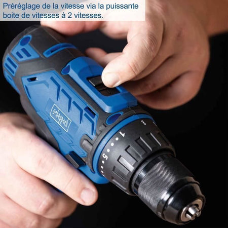 Trapano avvitatore SCHEPPACH - 20V IXES - Mandrino 13mm 50 Nm + 2 batterie + caricabatteria + 74 accessori + Scatola - C-DTB74/2-X