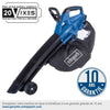 Soffiatore/Aspirafoglie a batteria SCHEPPACH BC-BLV720-X 20V IXES - Portata 210 km/h - 45 L - senza batteria né caricabatterie