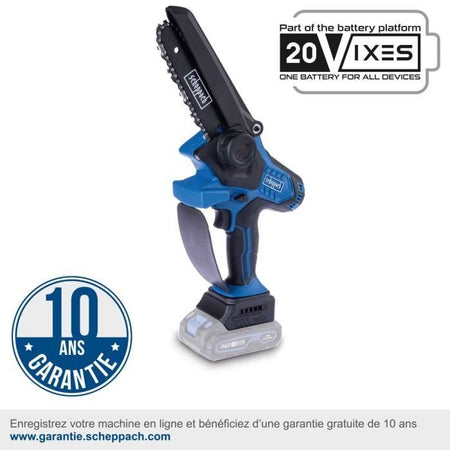 Motosega a batteria SCHEPPACH BC-PS150-X 6 pollici - 20V IXES - Lunghezza taglio 150 mm - senza batteria né caricabatterie
