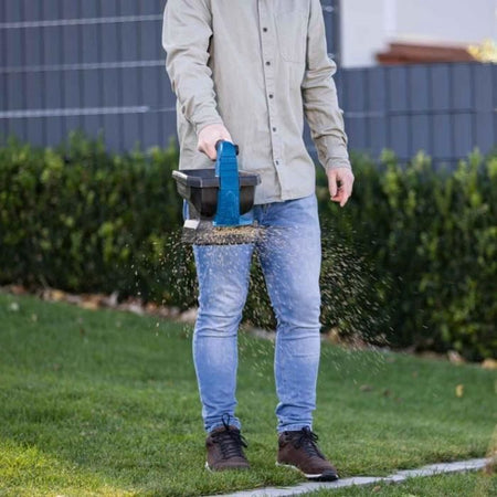 Spandiconcime a batteria SCHEPPACH C-GSP800-X - 20V IXES - Capacità di superficie 800 m2 - Contenitore 3,5 litri - senza batteria né caricabatterie