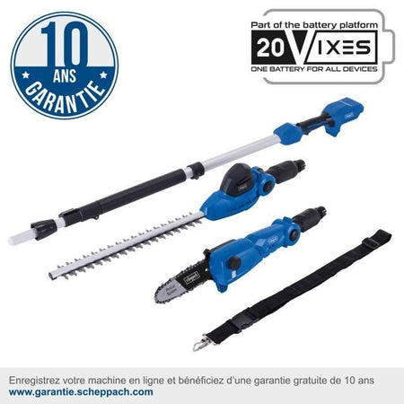 Utensile 2 in 1 Potatore + Tagliasiepi a batteria - SCHEPPACH C-PHTS410-X- 20V IXES - senza batteria né caricabatterie