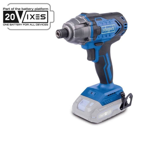 Avvitatore a impulsi a batteria 1/4 - SCHEPPACH - 20V IXES - Coppia 180 Nm - senza batteria né caricabatterie - C-ID180-X