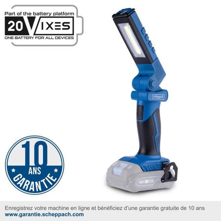 Torcia elettrica - SCHEPPACH - 20V IXES - 6200k - 300lm - autonomia 16h - senza batteria né caricabatterie - C-WL20-X