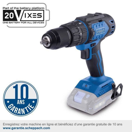 Trapano avvitatore a percussione brushless - SCHEPPACH - 20V IXES - Coppia 60 Nm - Mandrino da 13 mm - senza batteria né caricabatterie
