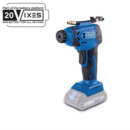 Compressore portatile - SCHEPPACH - 20V IXES - Display LED - 7 barre - 6 accessi inclusi - senza batteria né caricabatterie - C-AC20-X