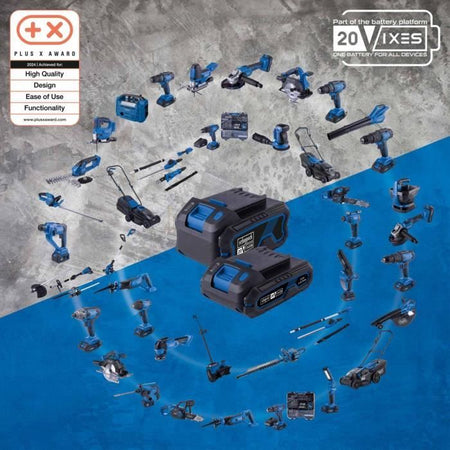 Trapano avvitatore a batteria 20V IXES + 1 batteria da 2 Ah, caricabatteria, scatola con 74 accessori - C-DTB74/1-X