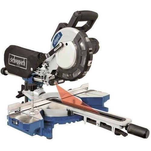 Ingletadora radial eléctrica SCHEPPACH 216 mm HM81LXU - 2000 W - Con láser, LED y 2 extensiones de soporte