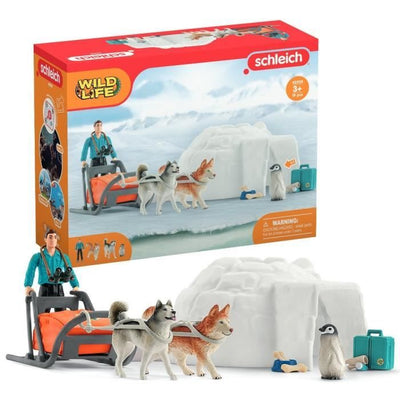 Scatola per spedizione in Antartide, figurine di animali selvatici, Schleich 42558 Wild Life, per bambini dai 3 anni