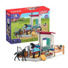 Schleich - Box a cavallo con cavalla e puledro - 42611 - Range: Horse Club