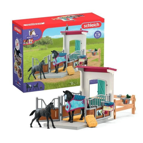 Schleich - Box a cavallo con cavalla e puledro - 42611 - Range: Horse Club