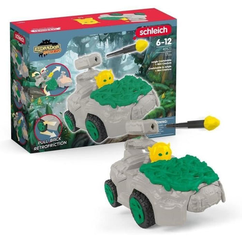 SCHLEICH- Jungle Crashmobile con Mini Creatura- 42671- Gamma Eldrador Mini Creatures