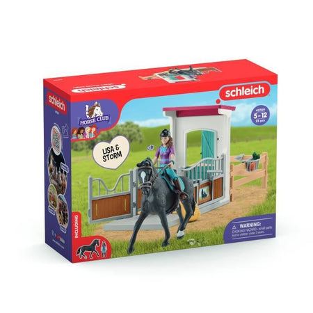 Scatola per cavalli Lisa e Storm, statuetta e accessori per cavalli, SCHLEICH 42709 Horse Club, 5 anni
