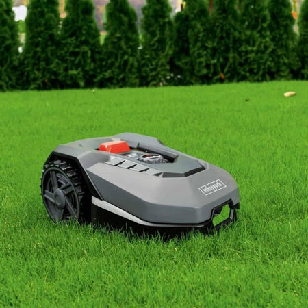 Robot cortacésped conectado Scheppach RoboCut L500 400m2 con estación de carga  Hasta 400 m  Sensor de lluvia  Wi-Fi y Bluetooth