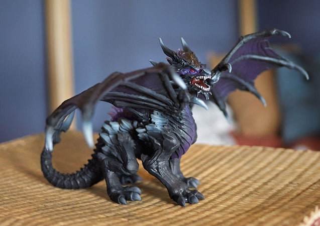 Figura del Drago Oscuro - Drago giocattolo ultra realistico e resistente con ali mobili - Regalo per ragazzi e ragazze dai 7 anni in su