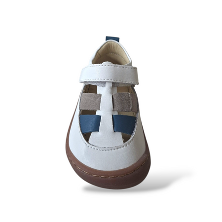 Ragnetto bambino Gioseppo Rangeley bianco pelle velcro barefoot primi passi