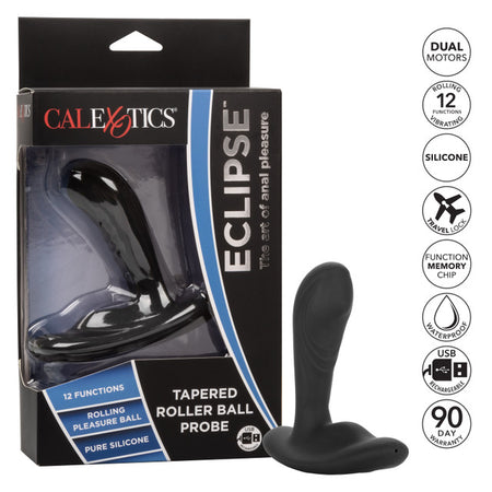 Plug anale 2 motori Sfera mobile vibrazioni 12 Eclipse nero alta stimolazione