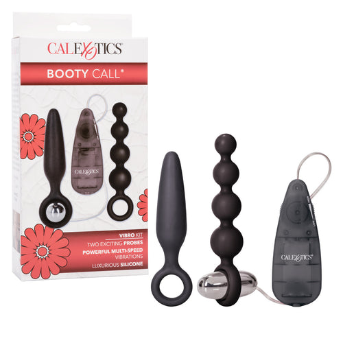 Plug Anali Vibro Kit 3 in 1 vibrazioni multivelocità Calexotics silicone